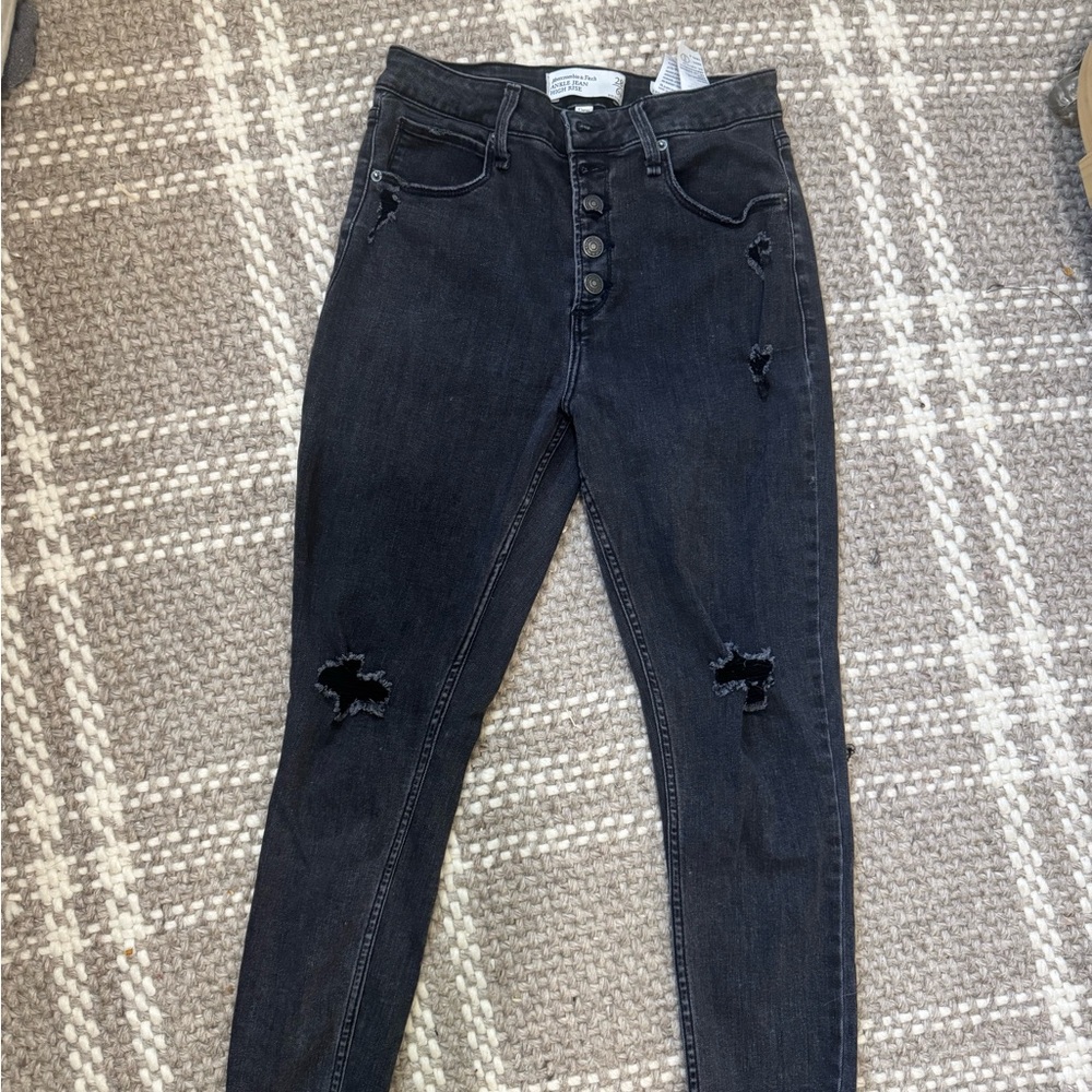 Aber Black Distressed Women's Jeans